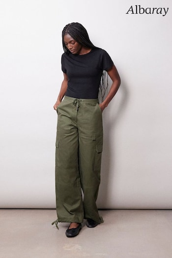 Albaray Green Cotton Twill Utility Trousers (145305) | £85