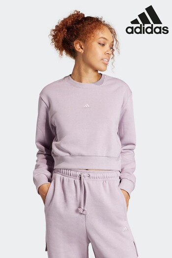 adidas Purple olivewear All Szn Fleece Crop Sweatshirt (145368) | £38