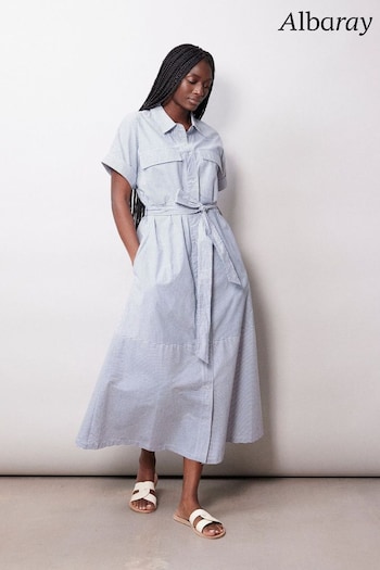 Albaray Blue Ticking Stripe Dress (145376) | £99
