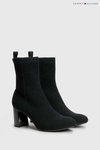Tommy Hilfiger Feminine Knit Black Boots (145630) | £130