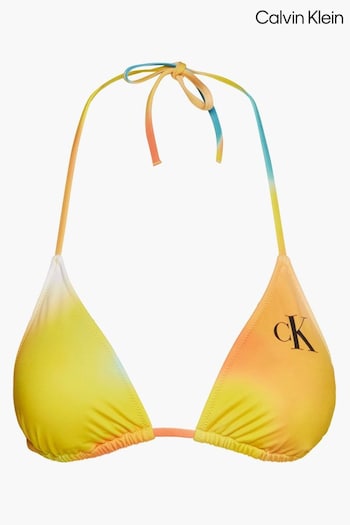Calvin Klein Monogram Print Triangle Bikini Top (145936) | £50