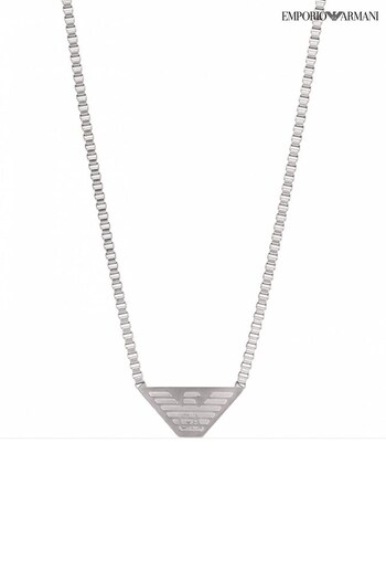 Emporio Armani wearing Gents Silver Tone Jewellery Necklace (146071) | £125