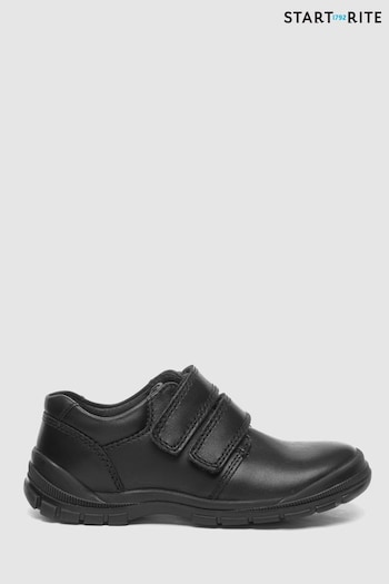 Start-Rite Engineer Black Leather Double Rip-Tape School adidas Shoes F & G Fit (146215) | £49