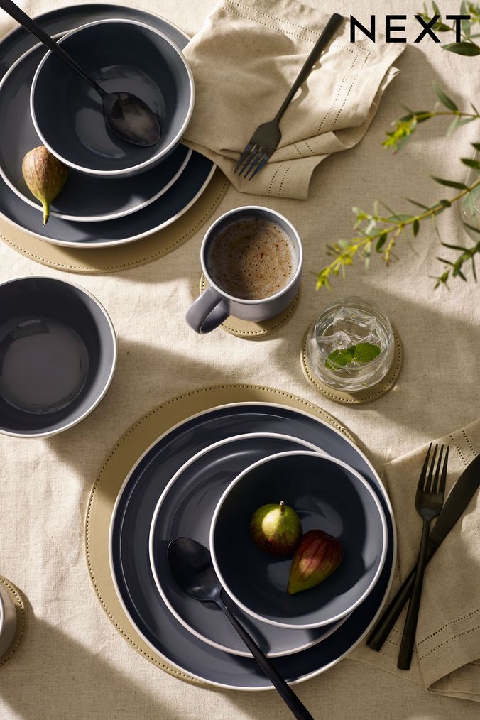 Charcoal Grey Warwick 12 Piece Dinner Set (146279) | £35