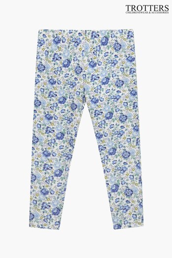 Trotters London Liberty Print Blue Felicite Leggings belted-waistband (146657) | £32 - £36
