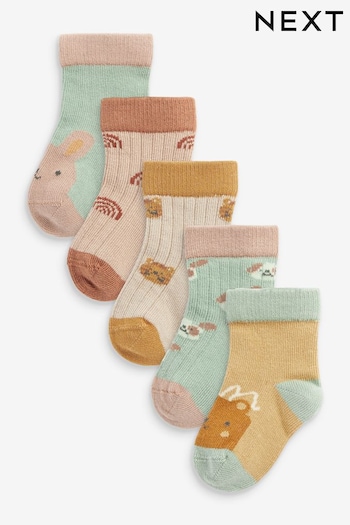 Muted Character 5pk Baby Socks (0mths-2yrs) (147195) | £6.50