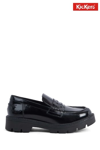 Kickers Black Kori Loafer Rivet Leather Shoes (147540) | £85