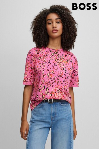BOSS Pink Leopard Print T-Shirt (147802) | £69