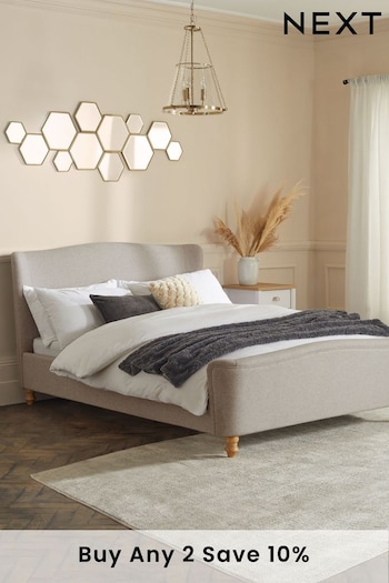 Wool Blend Natural Stone Reign Upholstered Bed Frame (147931) | £699 - £899