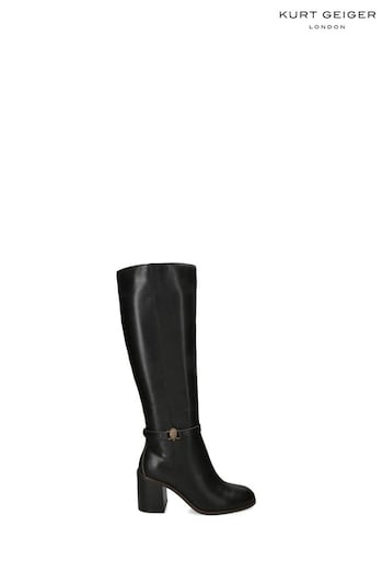 Kurt Geiger London Shoreditch Block Knee Black Boots (147932) | £299