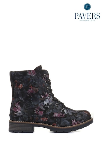 Pavers Ladies Black Lace-Up Ankle Boots (148524) | £45