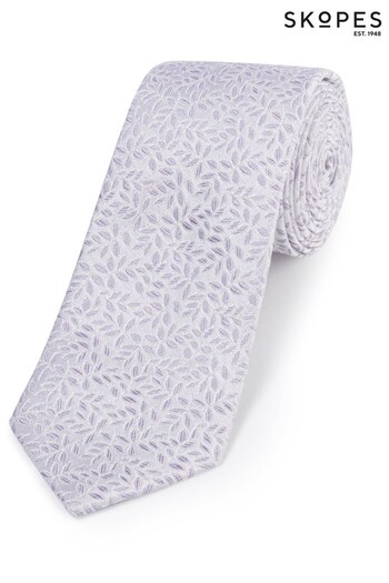 Skopes LilacPurple  Laurels Silk/Linen Tie & Pocket Square (149329) | £30