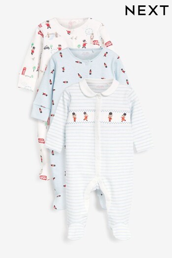 White Soldiers 3 Pack Embroidered adidas Sleepsuits (0-2yrs) (149334) | £20 - £22