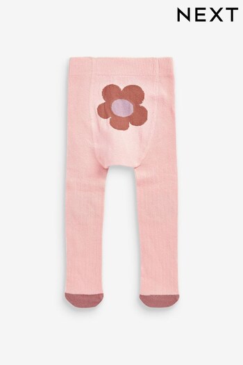 Pink Flower Baby Single Tights With Design (0mths-2yrs) (149443) | £5