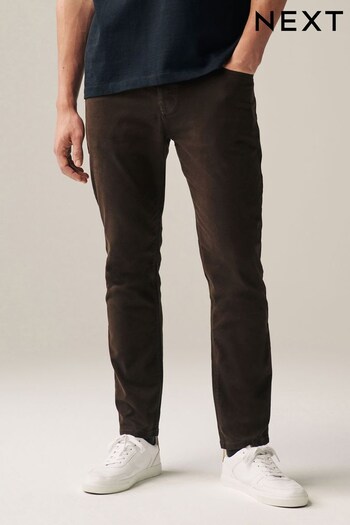 Chocolate Brown Slim Soft Touch 5 Pocket Jean Style Trousers (149625) | £28