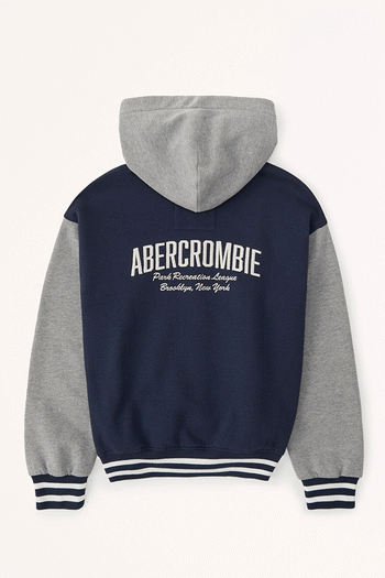 Abercrombie & Fitch Black Blue Logo Bomber Jacket (149990) | £56