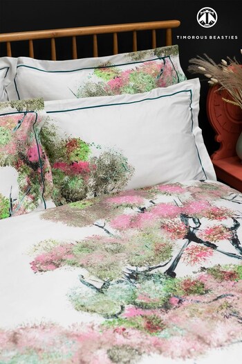 Timorous Beasties Set of 2 Pink Pinyin Tree Pillowcases (14D288) | £35