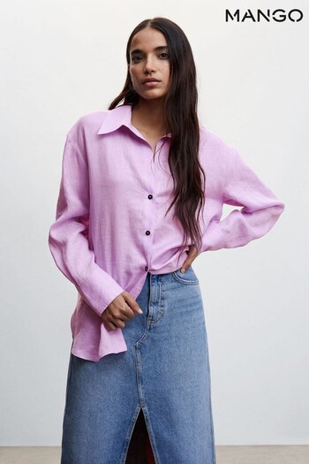Mango Purple Linen 100% Shirt (150065) | £56