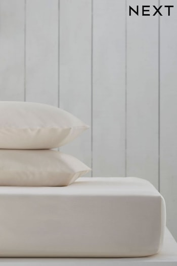 Cream Cotton Rich Fitted Sheet (150398) | £12 - £19