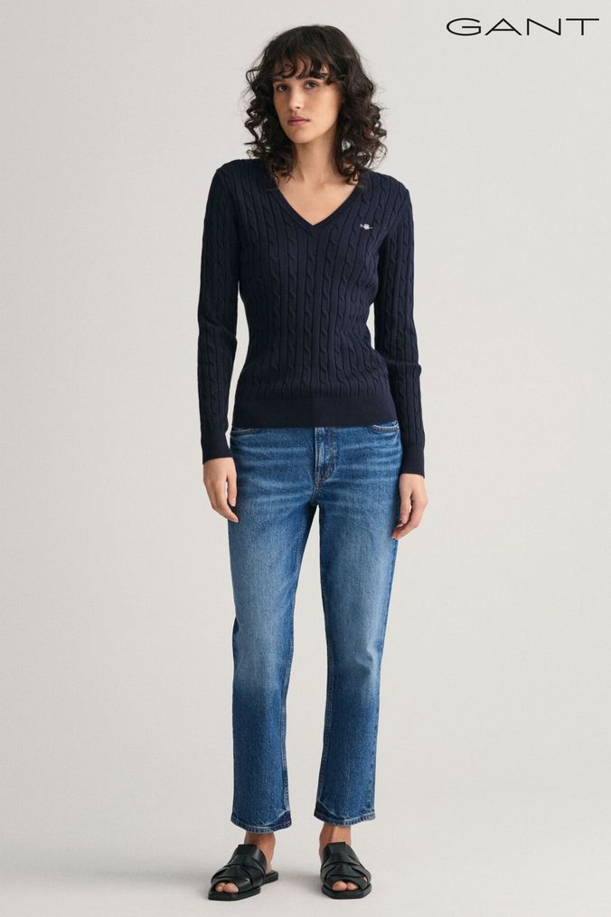 Buy Women s GANT V Neck Knitwear Online Next UK