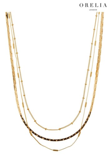 Orelia London Satellite & Link Chain 3-Row Necklace (150593) | £30