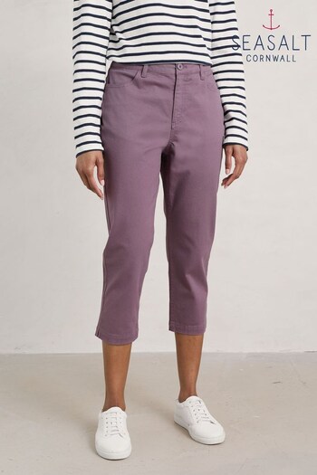 Seasalt Cornwall Purple Slim Fit Albert Quay Crop Trousers (150683) | £53