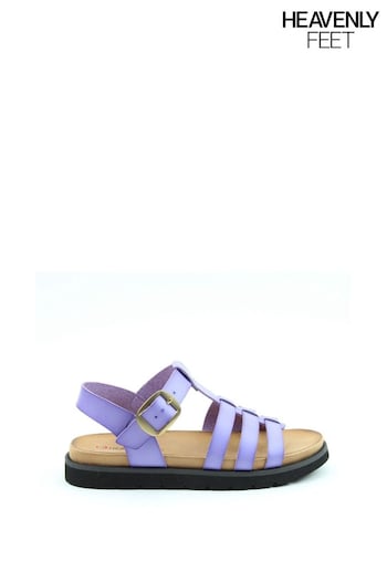 Heavenly Feet Ladies Purple Vegan Friendly Comfort medio Sandals (150707) | £40