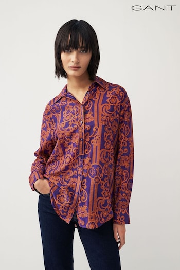 GANT Relaxed Fit Lace Print Cotton Silk Shirt (150909) | £135