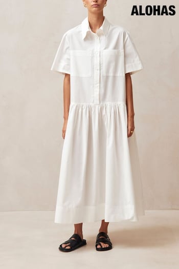 Alohas White Bay Midi Dress (150911) | £140