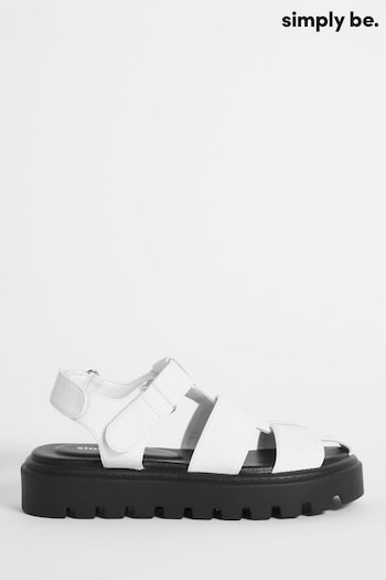 Simply Be White Fisherman Chunky Sandals (151358) | £35