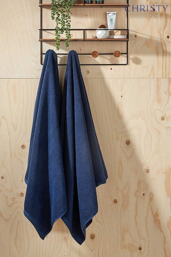 Christy Blue Brixton - 600 GSM Cotton Textured Bath Towel (151392) | £23 - £35