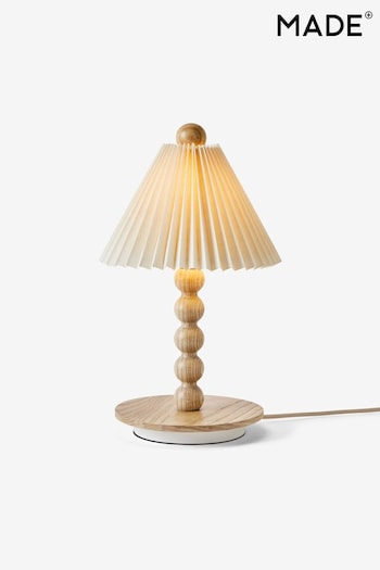 MADE.COM Cream/Wood Lila Table Lamp (151463) | £139