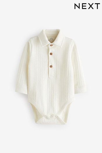 White Textured Shirt Baby Bodysuit (151733) | £10 - £11