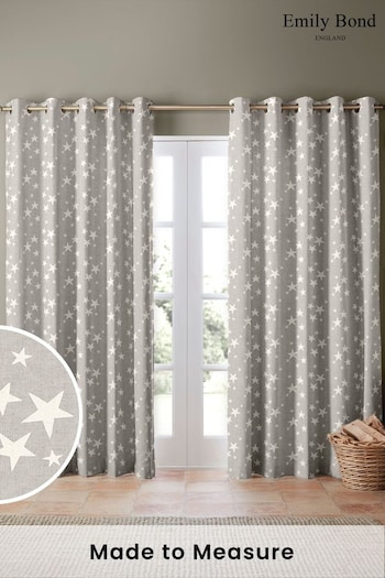 Emily Bond Pebble Grey St Maws Made to Measure Curtains (151892) | £91