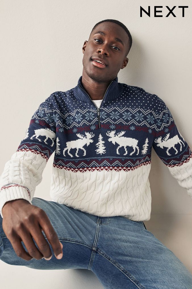 Half zip christmas jumper top