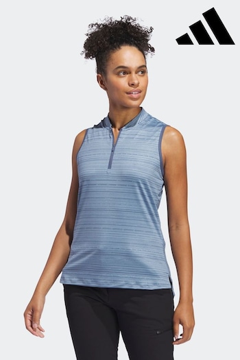 adidas Golf Womens Navy Ultimate 365 Stripe Sleeveless Polo Shirt (152049) | £38