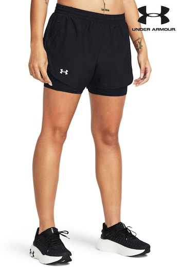 Under avec Armour Fly By 2 in 1 Black Shorts (152080) | £36