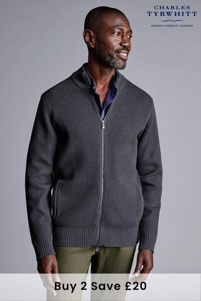 Mens zip new arrivals up cardigan next