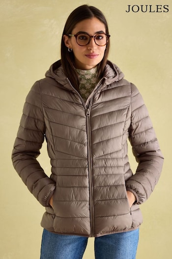 Joules Kenley Neutral Showerproof Padded Coat with Hood (152596) | £69.95