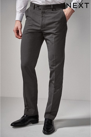 Charcoal Grey Regular Fit Suit Trousers geometric (152685) | £35