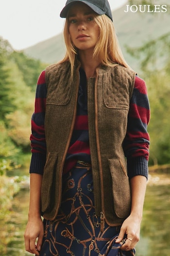 Joules Cawthorne Brown Tweed Gilet (152868) | £109