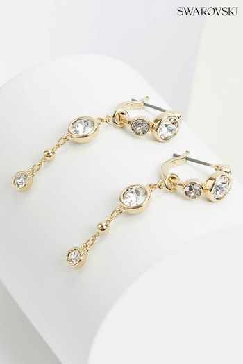 Swarovski Gold Tone Crystal Drop Earrings (153029) | £140