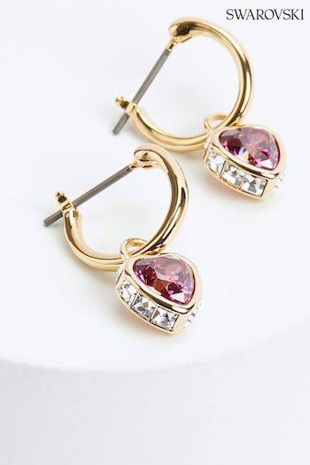 Swarovski Gold Heart Crytal Hoop Earrings (153101) | £90