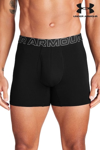 Under Armour Black 6 Inch Cotton Performance Boxers 3 Pack (153122) | £34