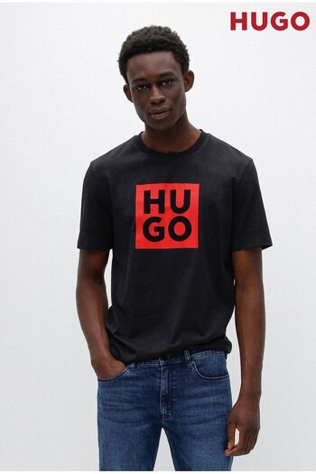 HUGO Printed-logo Black T-Shirt (153131) | £45