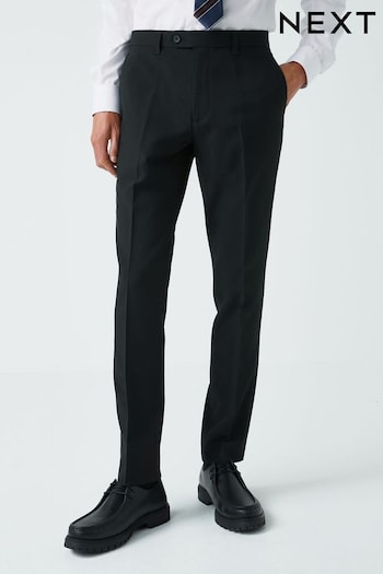 Black Skinny Machine Washable Plain Front Smart Trousers Dress (153365) | £20