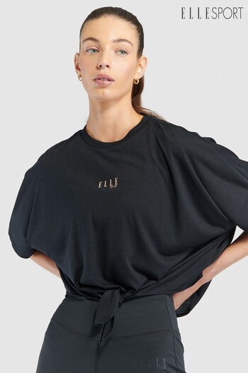 Elle Sport Tie Through Black T-Shirt (153605) | £35