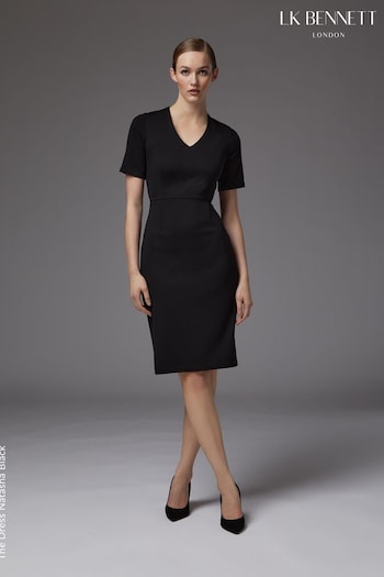LK Bennett Natasha Lenzing™ Ecovero™ Viscose Black Dress (153610) | £159