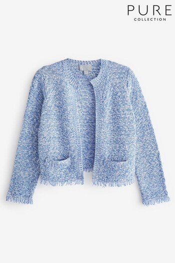 Pure Collection Blue Textured Knitted Jacket (153620) | £115