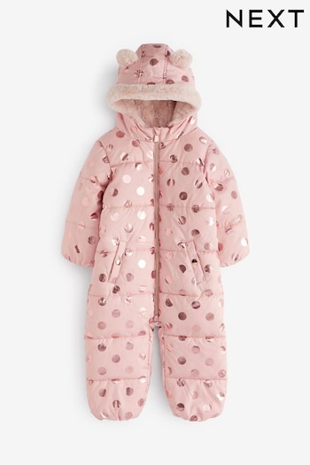 Pink Shower Resistant Foil Spot Snowsuit (3mths-7yrs) (153874) | £35 - £39